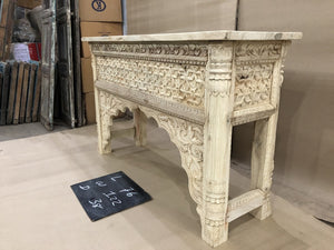 WOODEN BLEACH CONSOLE TABLE