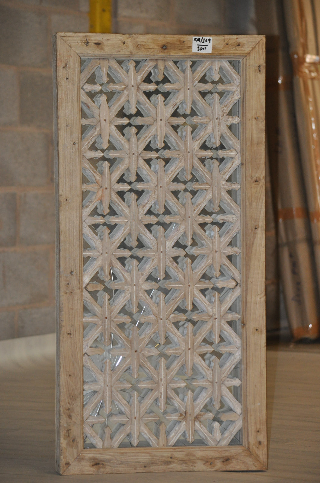 WOODEN JALI  PATTERN FRAME WITH MIRROR