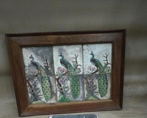 WOODEN PEACKOCK TILES FRAME