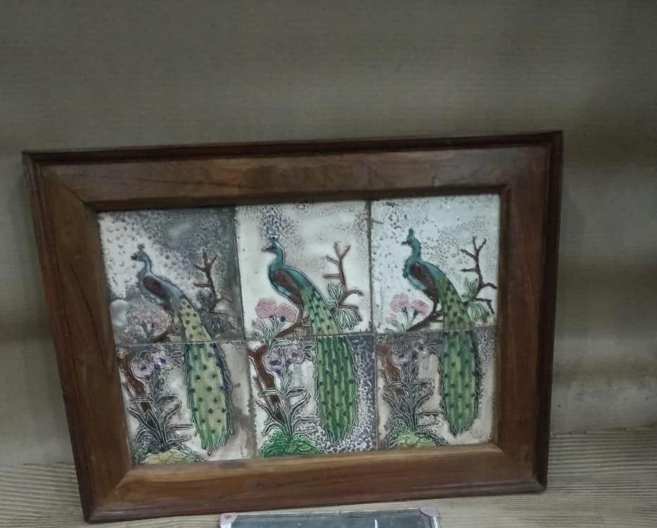 WOODEN PEACKOCK TILES FRAME