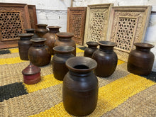 Load image into Gallery viewer, Antique hand crafted wooden water pots
