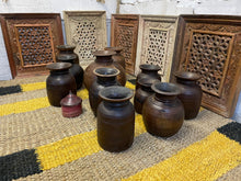 Load image into Gallery viewer, Antique hand crafted wooden water pots
