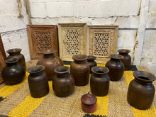 Load image into Gallery viewer, Antique hand crafted wooden water pots

