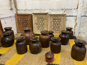 Antique hand crafted wooden water pots