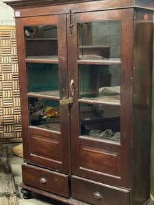 WOODEN GLASS ALMIRAH